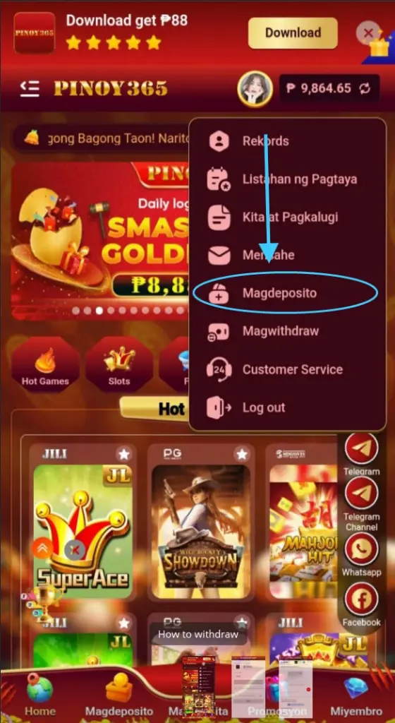 PINOY365 Login Dashboard